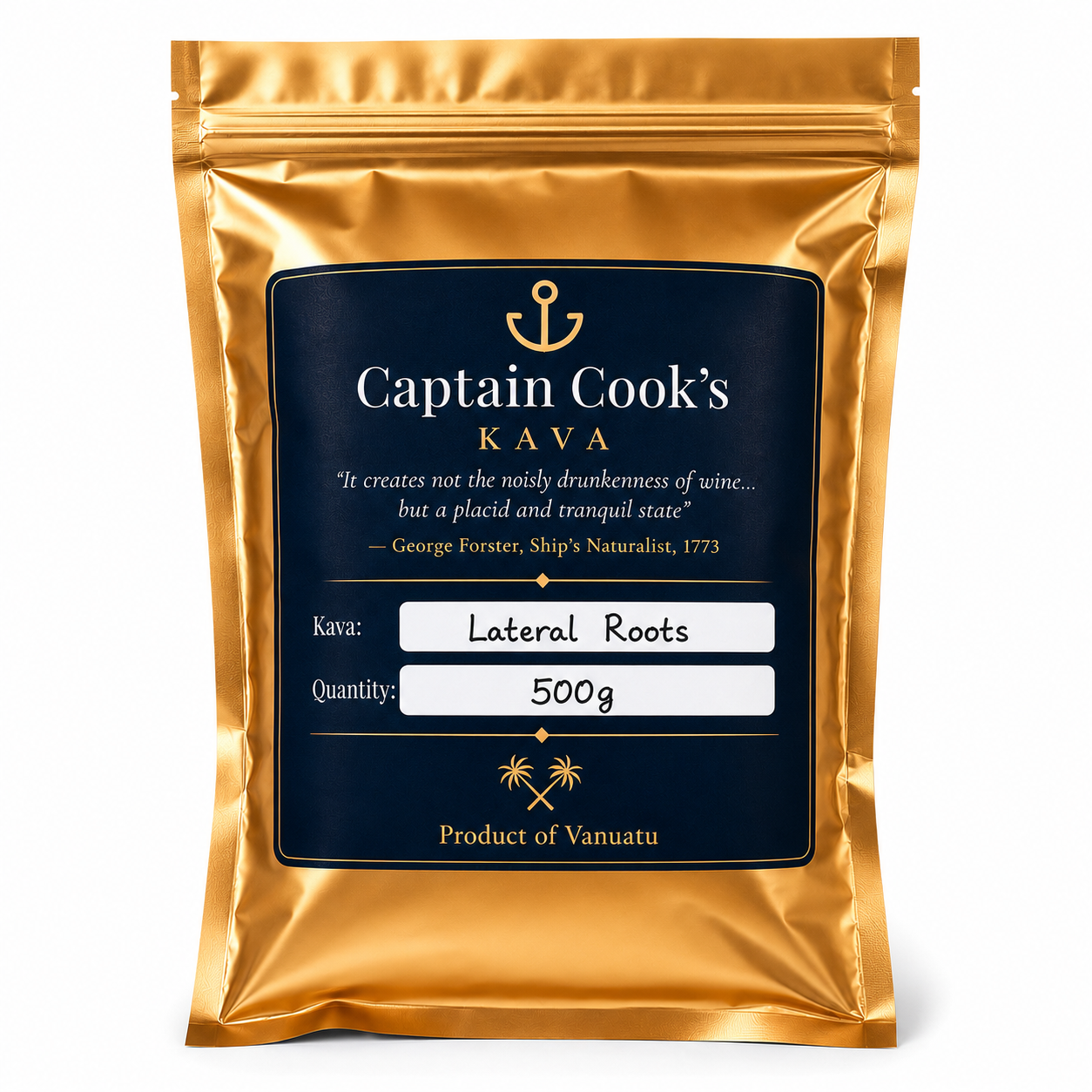 500g Captain Cook's Kava Vanuatu lateral roots pouch